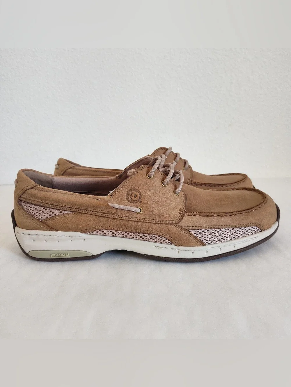 Dunham Captain Mesh Leather Men's 12 4E Tan Laced Boat Shoe MCN410TN